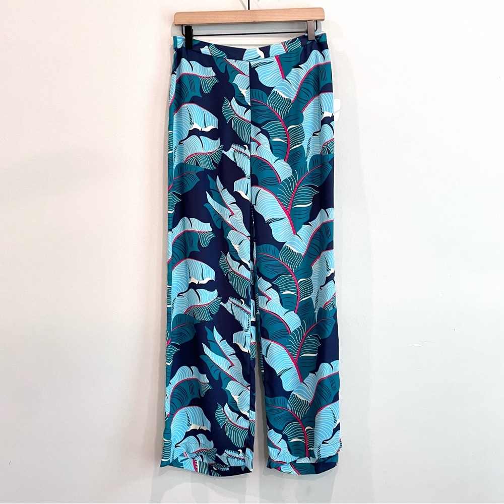 Lucky Brand by Dale Hope Silk Tropical Leaf Pants - Picture 1 of 11